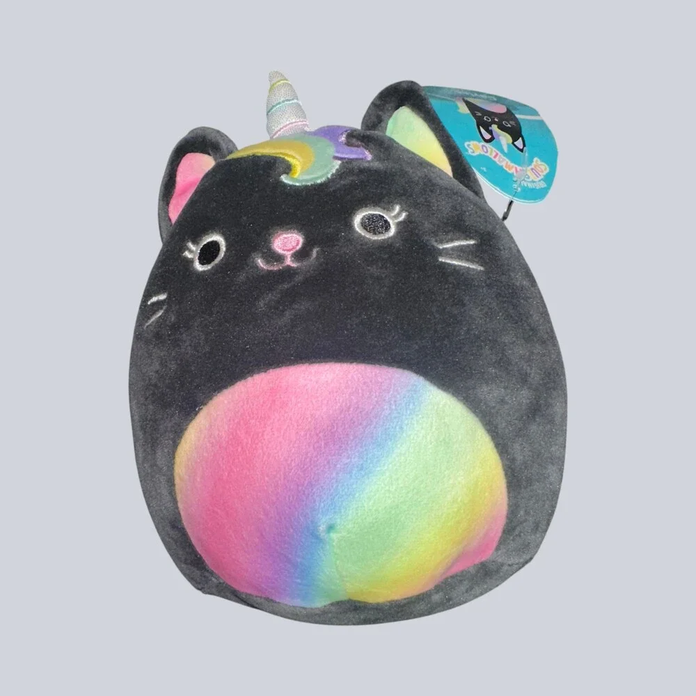 Squishmallows Caylee Black Cat Unicorn Plush Soft Toy